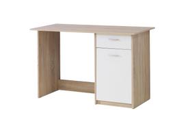 Rašomasis stalas Domoletti BOSB211, 123 cm x 50.1 cm, 77 cm, ruda sp./balta sp.
