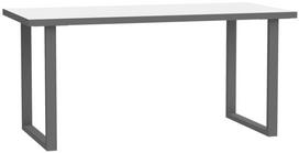Rašomasis stalas Forte Keflavik KFLB422-120-940, 160 cm x 75 cm, 74.1 cm, balta sp./pilka sp.