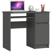 Rašomasis stalas su spintele Akord Furniture Factory Piksel Right, 90 cm x 50 cm, 77 cm, pilka sp.