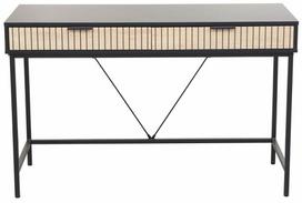 juodas stalas - Rašomasis stalas su stalčiais Home4you Helve 40919, 120 cm x 48 cm, 76 cm, ruda sp./juoda sp. - 1 nuotrauka