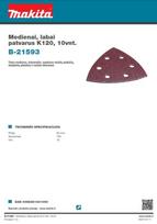 medienos diskas - Šlifavimo popierius Mediena / patvarus G120, 10pcs. RED LONG Makita B-21593 - 2 nuotrauka