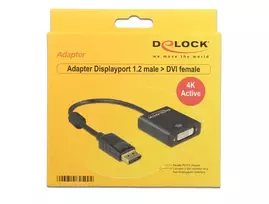 displayport 2.1 kabelis - Delock Adapter Displayport 1.2 to DVI Black - 2 nuotrauka