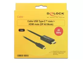 usb type c hdmi - Kabelis Delock 85292, juoda, 3 m - 3 nuotrauka