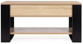 stalas transformeris - ModernHome Kavos staliukas transformeris su pakeliamu išskleidžiamu stalviršiu, Sonoma ąžuolas (Sonoma Oak) / Juodas (Black) - 1 nuotrauka