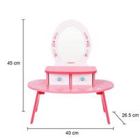vaikiskas kosmetiniai staliukai - Medinis kosmetinis staliukas su veidrodžiu ir priedais Tooky Toy - 3 nuotrauka