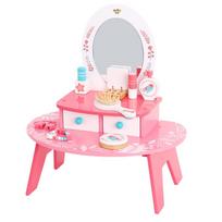 vaikiskas kosmetiniai staliukai - Medinis kosmetinis staliukas su veidrodžiu ir priedais Tooky Toy - 5 nuotrauka