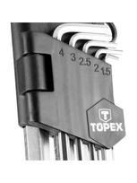 hex raktu rinkinys - Šešiakampių raktų komplektas 9vnt ilgi 1.5 - 10mm Topex - 3 nuotrauka
