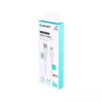 usb type c laidas 2 m - eSTUFF INFINITE ES605270 USB-C į USB-A kabelis 2m Balta (White) - 4 nuotrauka