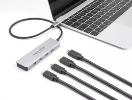 aliuminio kabeliai - Delock USB 10Gbps USB Type-C šakotuvas su 4 x USB Type-C lizdu - 2 nuotrauka