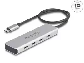 aliuminio kabeliai - Delock USB 10Gbps USB Type-C šakotuvas su 4 x USB Type-C lizdu - 4 nuotrauka