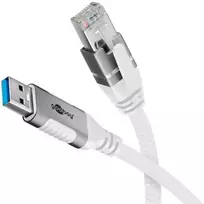 usb ethernet adapteris - Goobay 74161 tinklo kabelis 5 m Cat6 baltas (White) - 3 nuotrauka
