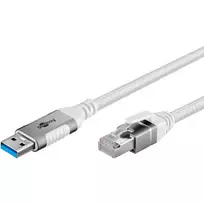 usb ethernet adapteris - Goobay 74161 tinklo kabelis 5 m Cat6 baltas (White) - 5 nuotrauka