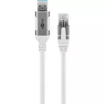 usb ethernet adapteris - Goobay 74161 tinklo kabelis 5 m Cat6 baltas (White) - 6 nuotrauka