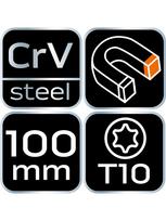 t10 torx atsuktuvas - Torcinis atsuktuvas TOPEX, T10 x 100 mm - 2 nuotrauka