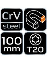 torx t20 - Torcinis atsuktuvas TOPEX, T20 x 100 mm - 2 nuotrauka