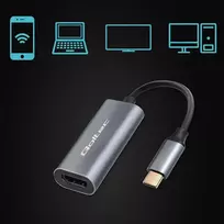 hdmi i usb 3 0 adapteris - Qoltec USB-C į HDMI 4K 60Hz adapteris Juodas (Black) - 5 nuotrauka
