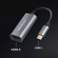 hdmi i usb 3 0 adapteris - Qoltec USB-C į HDMI 4K 60Hz adapteris Juodas (Black) - 7 nuotrauka