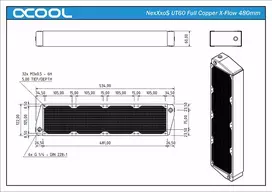 vandens radiatorius - Alphacool NexXxoS UT60 X-Flow 480mm - 7 nuotrauka