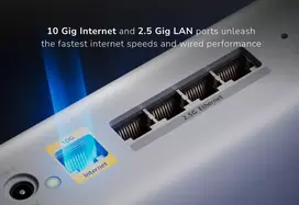 wi fi 7 routeris - NETGEAR Orbi 870 Tri-band Wi-Fi 7 Router (RBE872-100EUS) Balta (White) - 5 nuotrauka