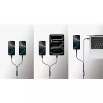usb 100w laidas - Manhattan 355810 USB-C į USB-C krovimo kabelis 100W 2m Juodas (Black) - 3 nuotrauka