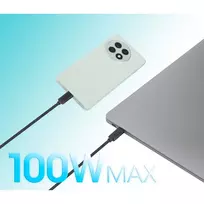 usb 100w laidas - Manhattan 355810 USB-C į USB-C krovimo kabelis 100W 2m Juodas (Black) - 4 nuotrauka