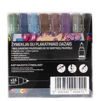 posca 16 vnt - Uni Ball Posca PC-1M, 16 vnt. - 3 nuotrauka