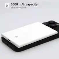 power bank wireless - Evelatus EVEP03PBSSB 3000mAh Power Bank Super Slim with Wireless Charging, juodas - 2 nuotrauka