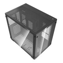darkflash computer case - darkFlash C285, skaidri/juoda - 2 nuotrauka