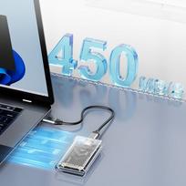 usb c kabelis - Orico TC10-MS MSATA USB-C 3.2 5Gb/s Disko dėžutė - Skaidri (Transparent) - 6 nuotrauka