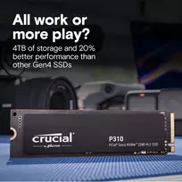 crucial ssd - Crucial P310 4TB M.2 NVMe PCIe 4.0 2280 7100/6000 | CT4000P310SSD8  | 0649528942258 - 4 nuotrauka