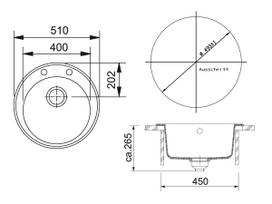 franke ronda - Franke ROG 610-41 Sink Onyx Pop-Up - 2 nuotrauka