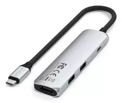 usb type c hdmi - Satechi 4-in-1 USB-C Slim Multiport Adapter 4K ST-P4SS Sidabrinis (Silver) - 3 nuotrauka