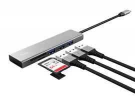 usb type c laidas - I/O HUB USB-C 3PORT HALYX/24191 TRUST - 5 nuotrauka