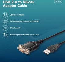 rs232 db 9 - Digitus DA-70172 USB to DB9 RS232 kabelis 1.8m Juodas (Black) - 5 nuotrauka