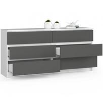 komoda 160 - Komoda Akord K160, balta/pilka, 40 cm x 160 cm x 77 cm - 5 nuotrauka