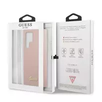 galaxy s22 ultra deklai - Guess "GUHCS22LLSLMGPP Silicone Metal Logo Case Galaxy S22 Ultra" Pink - 2 nuotrauka