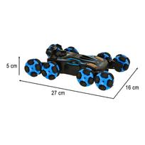 gestais valdomas - Ikonka RC nuotolinio valdymo automobilis 8 ratai su muzika ir šviesomis, Mėlyna/Juoda (Blue/Black) - 3 nuotrauka