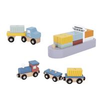 medinis garazas - Tooky Toy Medinis Jūrų krovimo stotis TJ192A - 6 nuotrauka