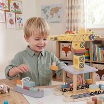 medinis garazas - Tooky Toy Medinis Jūrų krovimo stotis TJ192A - 13 nuotrauka