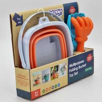 sulankstomas kibiras - WOOPIE komplektas sulankstomas kibiras su grėbliais, mentele oranžinė - 4 nuotrauka