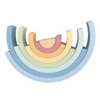 medines kaladeles - Tooky Toy Montessori pastelinė dėlionė - vaivorykštė - 2 nuotrauka