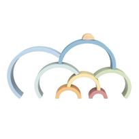 medines kaladeles - Tooky Toy Montessori pastelinė dėlionė - vaivorykštė - 3 nuotrauka