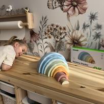 medines kaladeles - Tooky Toy Montessori pastelinė dėlionė - vaivorykštė - 7 nuotrauka