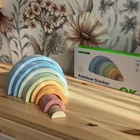medines kaladeles - Tooky Toy Montessori pastelinė dėlionė - vaivorykštė - 10 nuotrauka