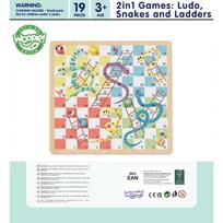 medines kopecios - WOOPIE Žalias loginis stalo žaidimas 2in1 Ludo + Gyvatės ir kopėčios - 2 nuotrauka