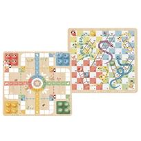 medines kopecios - WOOPIE Žalias loginis stalo žaidimas 2in1 Ludo + Gyvatės ir kopėčios - 6 nuotrauka
