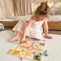 medines kopecios - WOOPIE Žalias loginis stalo žaidimas 2in1 Ludo + Gyvatės ir kopėčios - 7 nuotrauka
