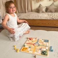 medines kopecios - WOOPIE Žalias loginis stalo žaidimas 2in1 Ludo + Gyvatės ir kopėčios - 9 nuotrauka