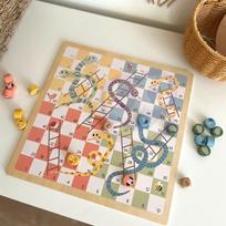 medines kopecios - WOOPIE Žalias loginis stalo žaidimas 2in1 Ludo + Gyvatės ir kopėčios - 11 nuotrauka