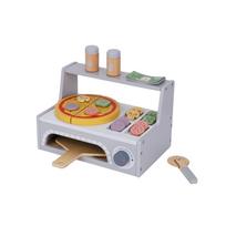 vaikiska medine virtuvele - Tooky Toy Pizzeria medinė picų kepimo krosnis su priedais  - 5 nuotrauka